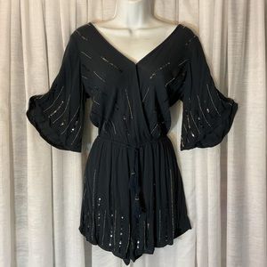 Abercrombie Sheer sequined romper XXST